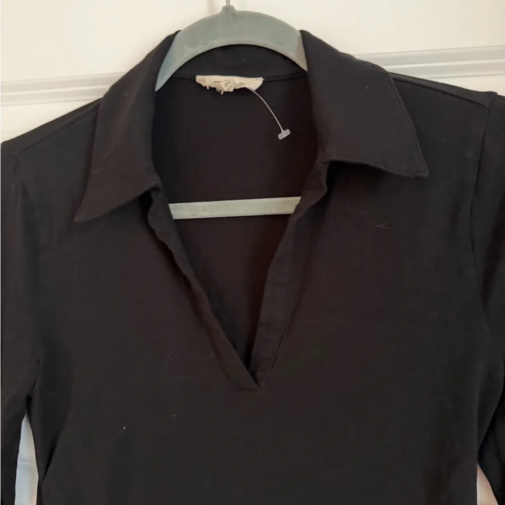 Madewell Side Cinch LS Polo Top Small - Picture 3 of 7